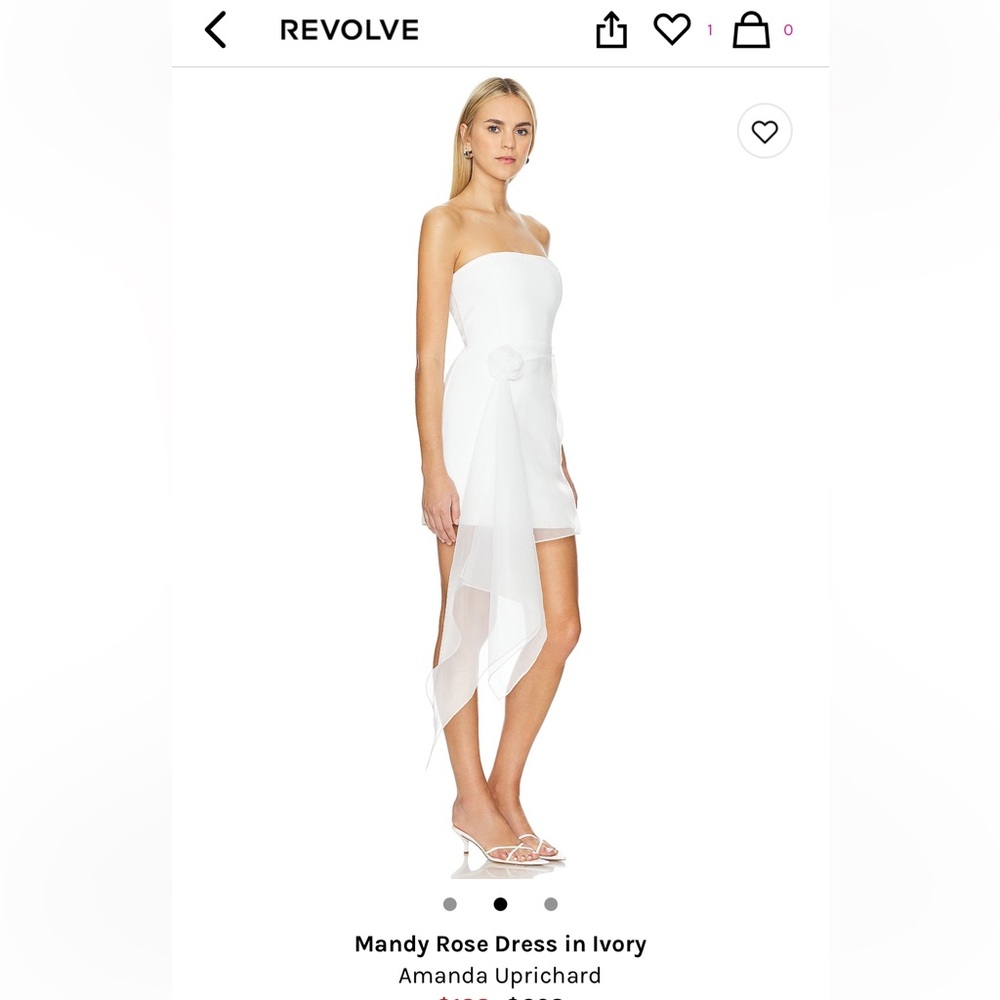 Amanda Uprichard Mandy Rose Dress in Ivory size Medium